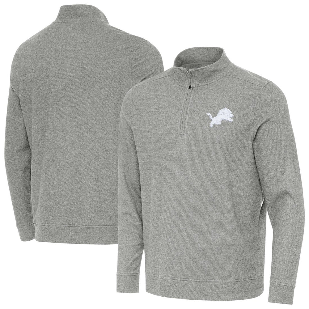 Detroit Lions Antigua Subtle Quarter-Zip Top Heather Gray