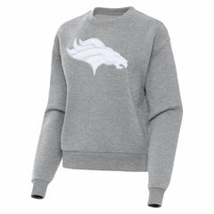 Denver Broncos Antigua Women's Victory Pullover Sweatshirt Heather Gray