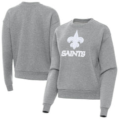 New Orleans Saints Antigua Women's Victory Pullover Sweatshirt Heather Gray