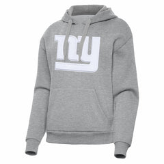New York Giants Antigua Women's Victory Pullover Hoodie Heather Gray