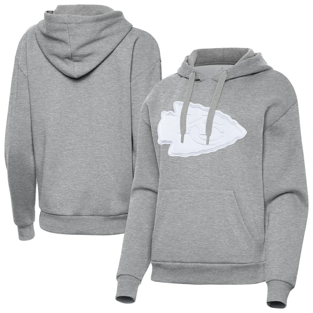 Kansas City Chiefs Antigua Women's Victory Pullover Hoodie Heather Gray