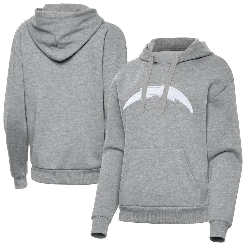 Los Angeles Chargers Antigua Women's Victory Pullover Hoodie Heather Gray