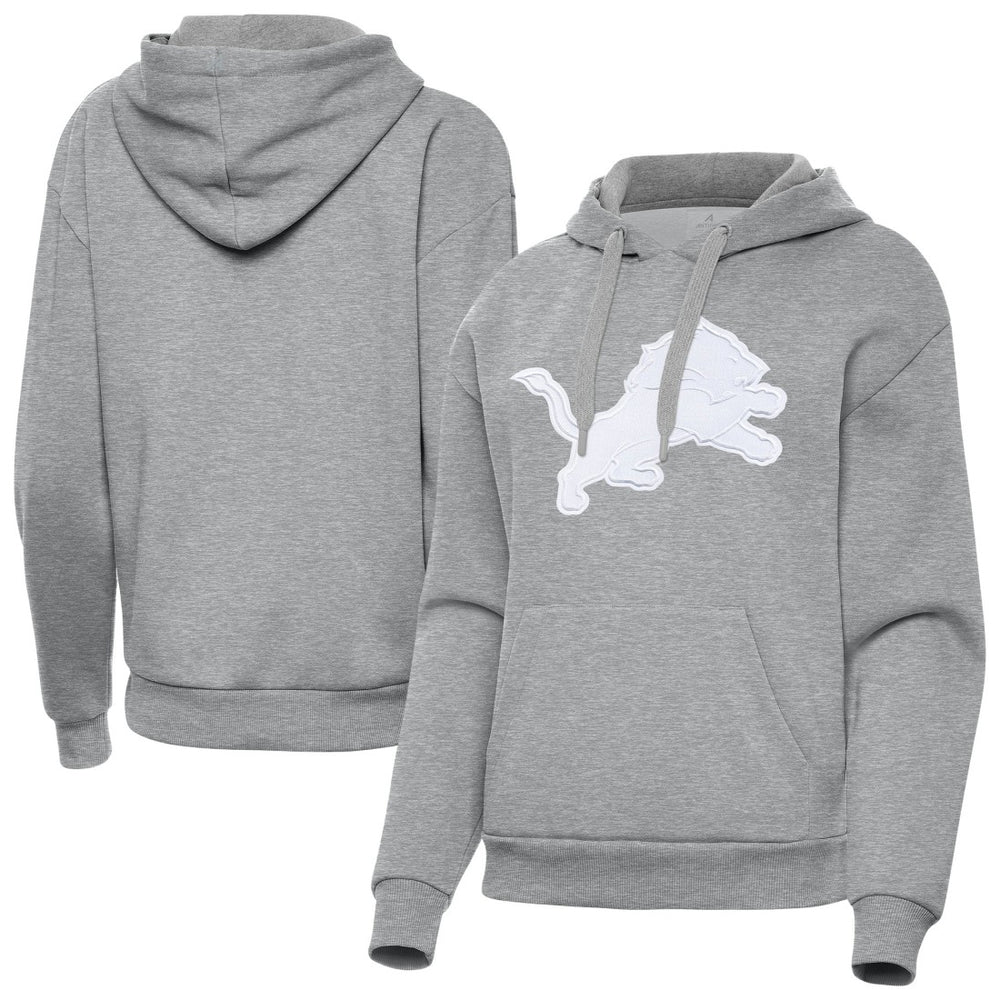 Detroit Lions Antigua Women's Victory Pullover Hoodie Heather Gray