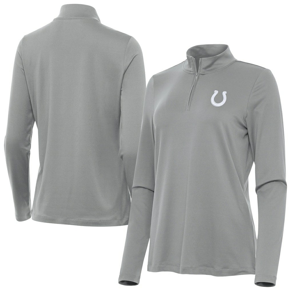 Indianapolis Colts Antigua Women's Reprocess Quarter-Zip Top Gray