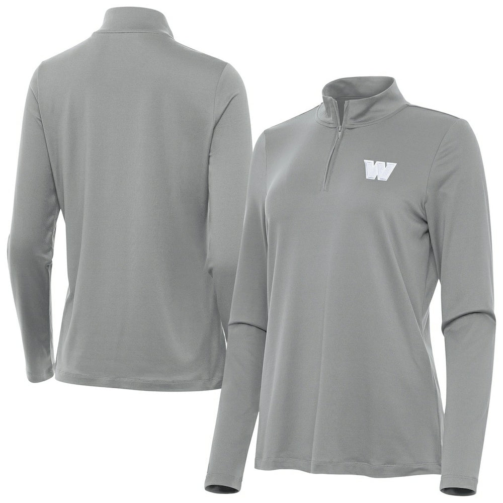 Washington Commanders Antigua Women's Reprocess Quarter-Zip Top Gray