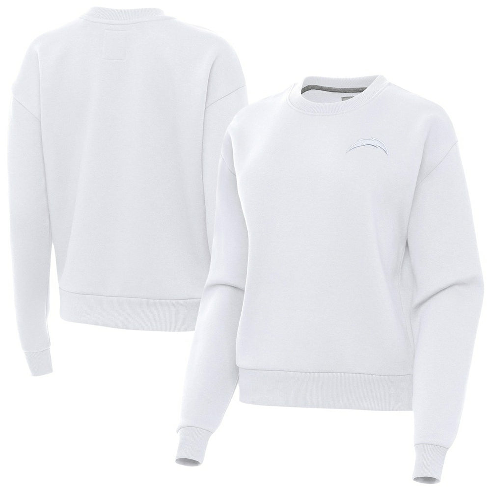 Los Angeles Chargers Antigua Women's Victory Crew Pullover Sweatshirt White