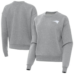 New England Patriots Antigua Women's Victory Crew Pullover Sweatshirt Heather Gray