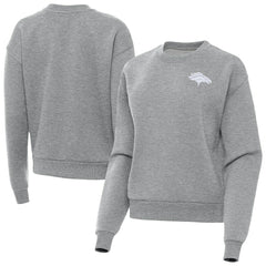 Denver Broncos Antigua Women's Victory Crew Pullover Sweatshirt Heather Gray