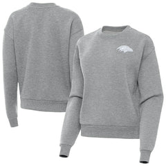 Baltimore Ravens Antigua Women's Victory Crew Pullover Sweatshirt Heather Gray