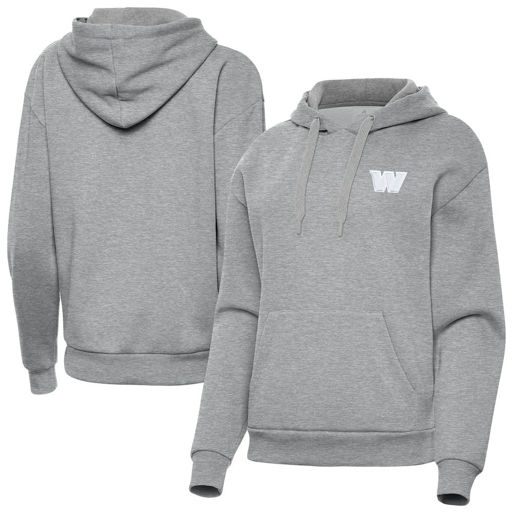 Washington Commanders Antigua Women's Victory Pullover Hoodie Heather Gray