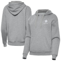 New Orleans Saints Antigua Women's Victory Pullover Hoodie Heather Gray