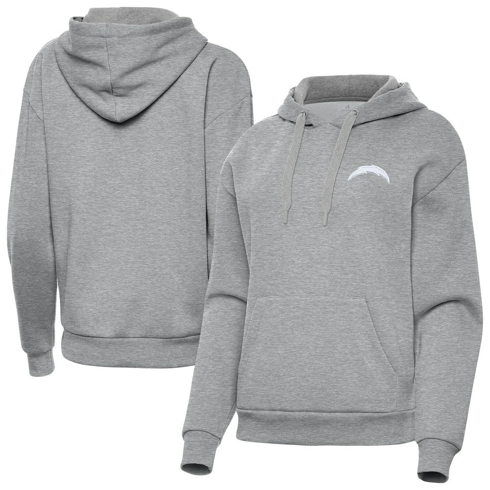 Los Angeles Chargers Antigua Women's Victory Pullover Hoodie Heather Gray