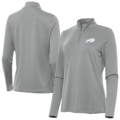 Buffalo Bills Antigua Women's Reprocess Quarter-Zip Top Gray