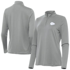 Kansas City Chiefs Antigua Women's Reprocess Quarter-Zip Top Gray