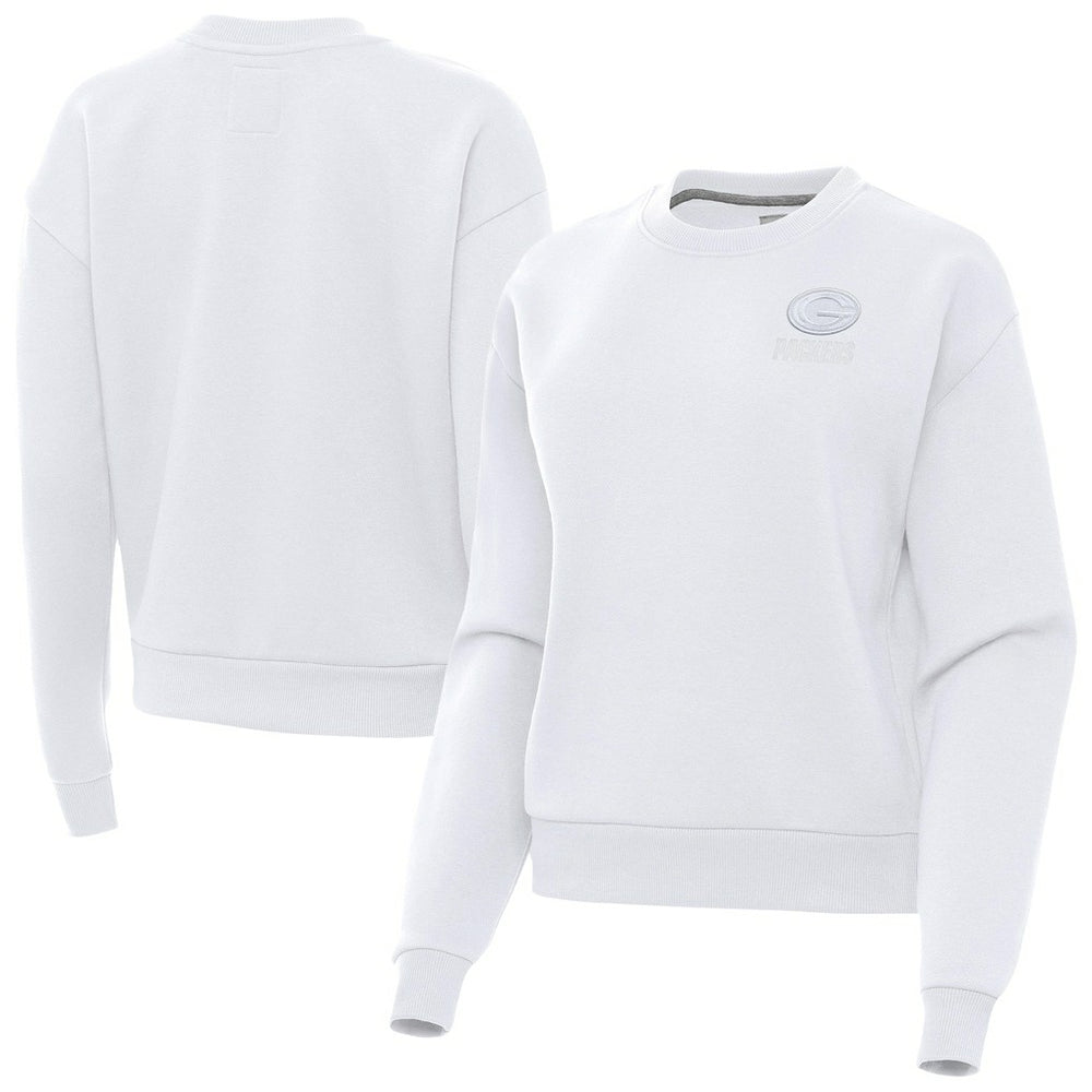 Green Bay Packers Antigua Women's Victory Crew Pullover Sweatshirt White