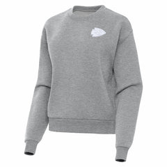 Kansas City Chiefs Antigua Women's Victory Crew Pullover Sweatshirt Heather Gray