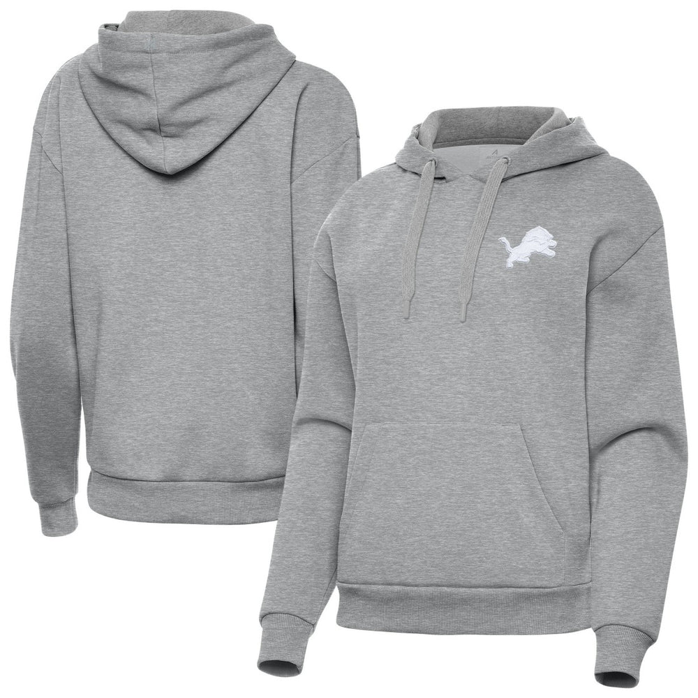 Detroit Lions Antigua Women's Victory Pullover Hoodie Heather Gray