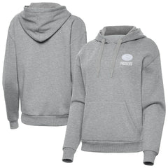 Green Bay Packers Antigua Women's Victory Pullover Hoodie Heather Gray