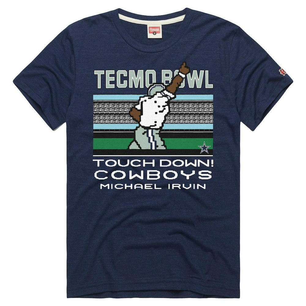 Michael Irvin Dallas Cowboys Homage Unisex Tecmo Bowl Retired Player Graphic Tri-Blend T-Shirt Navy