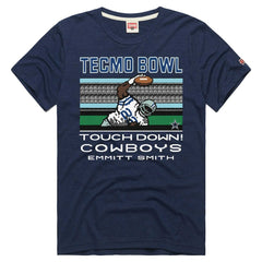 Emmitt Smith Dallas Cowboys Homage Unisex Tecmo Bowl Retired Player Graphic Tri-Blend T-Shirt Navy