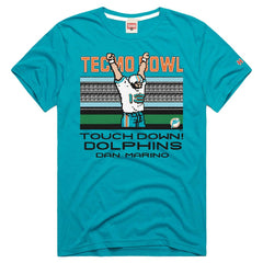 Dan Marino Miami Dolphins Homage Unisex Tecmo Bowl Retired Player Graphic Tri-Blend T-Shirt Aqua