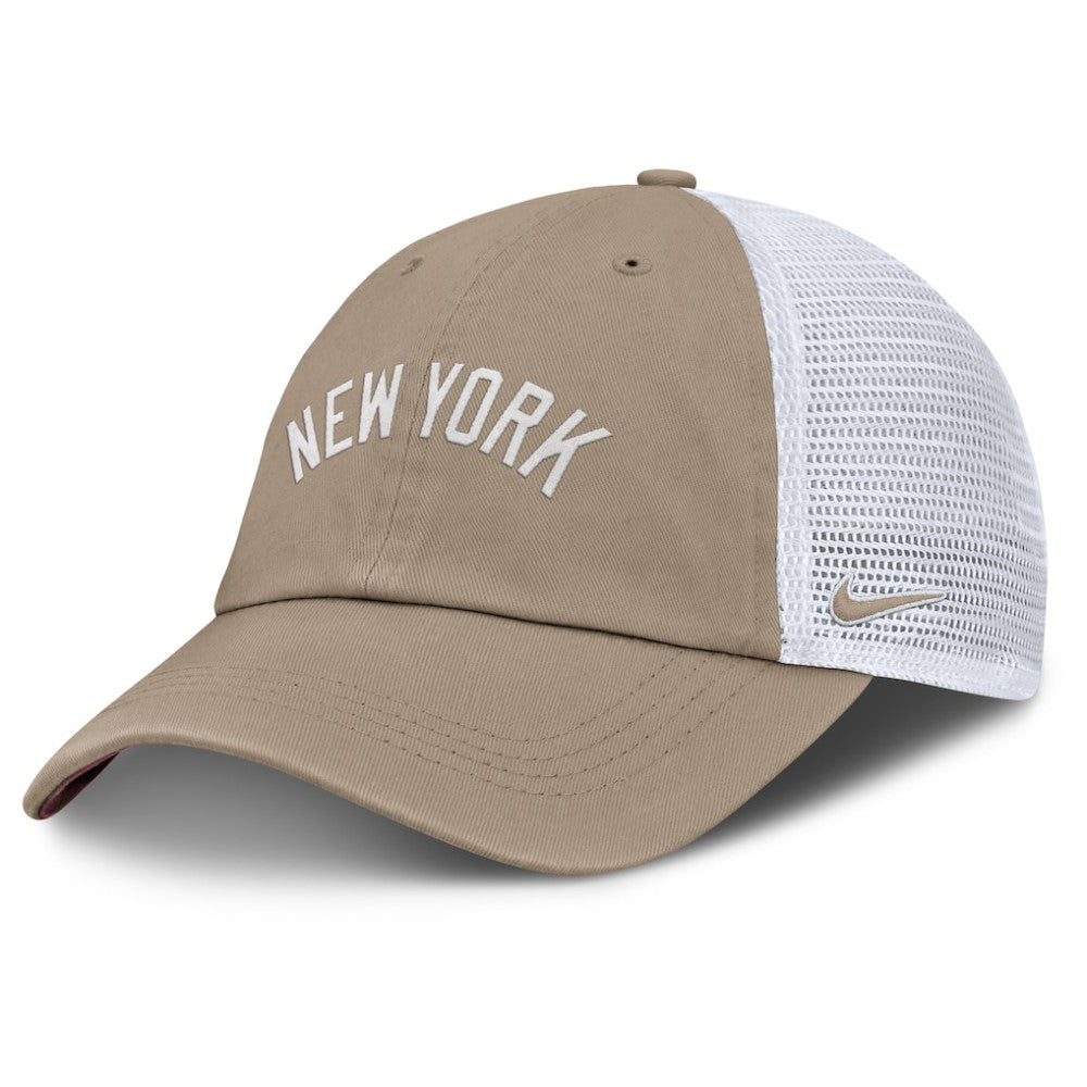 New York Yankees Nike Unisex Mother's Day Club Trucker Adjustable Hat - Khaki/White - Nike Online