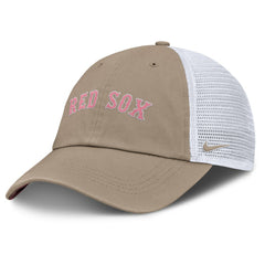 Boston Red Sox Nike Unisex Mother's Day Club Trucker Adjustable Hat - Khaki/White - Nike Lifestyle