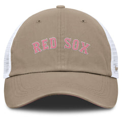 Boston Red Sox Nike Unisex Mother's Day Club Trucker Adjustable Hat - Khaki/White - Nike Lifestyle