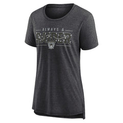 Nike Las Vegas Raiders Women's Vintage Graphic Tri-Blend Scoop Neck T-Shirt Charcoal