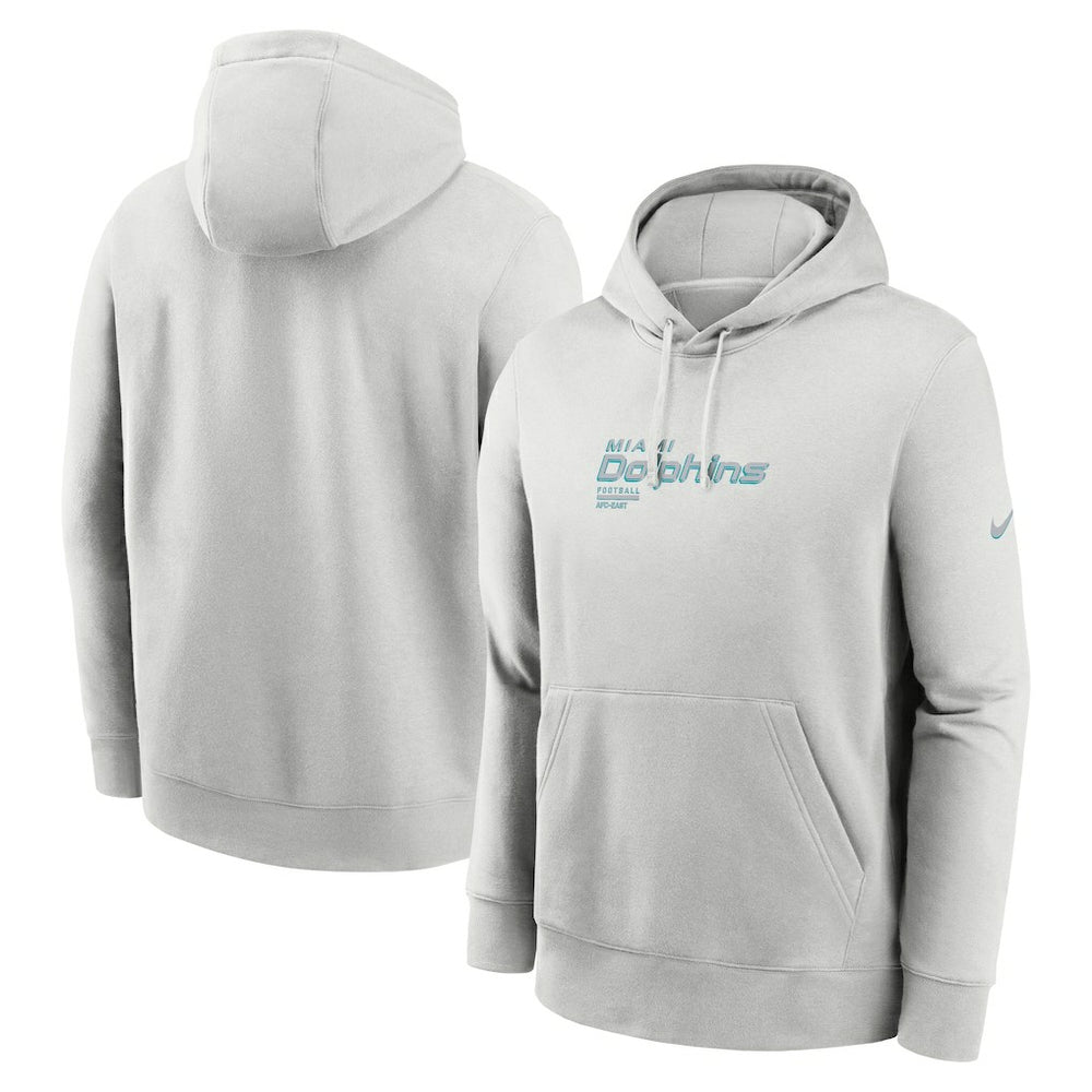 Nike Miami Dolphins Edge Pack French Terry Club Pullover Hoodie Gray