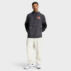 Nike Cleveland Browns Sideline Anorak Half-Zip Hoodie Jacket Anthracite