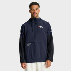 Nike Denver Broncos Sideline Anorak Half-Zip Hoodie Jacket Navy