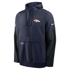 Nike Denver Broncos Sideline Anorak Half-Zip Hoodie Jacket Navy