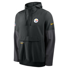 Nike Pittsburgh Steelers Sideline Anorak Half-Zip Hoodie Jacket Black