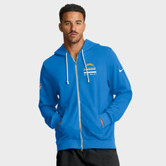 Nike Los Angeles Chargers Sideline Standard Issue Utility Player Dri-FIT Full-Zip Hoodie Powder Blue