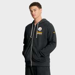 Nike Pittsburgh Steelers Sideline Standard Issue Utility Player Dri-FIT Full-Zip Hoodie Black