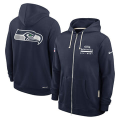 Nike Seattle Seahawks Sideline Standard Issue Utility Player Dri-FIT Full-Zip Hoodie College Navy