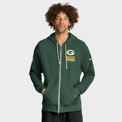 Nike Green Bay Packers Sideline Standard Issue Utility Player Dri-FIT Full-Zip Hoodie Green