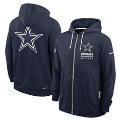 Nike Dallas Cowboys Sideline Standard Issue Utility Player Dri-FIT Full-Zip Hoodie Navy