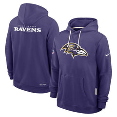 Nike Baltimore Ravens Sideline Standard Issue Initial Home Dri-FIT Hoodie Purple
