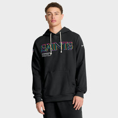 Nike New Orleans Saints 2025 NFL Crucial Catch Sideline Standard Issue Dri-FIT Hoodie Black