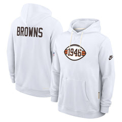 Nike Cleveland Browns Sideline Standard Issue Alt 2 Dri-FIT Hoodie White