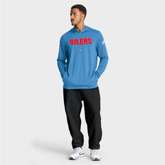 Nike Tennessee Titans Sideline Oilers Throwback Dri-FIT Long Sleeve Hoodie T-Shirt Light Blue