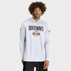 Nike Cleveland Browns Sideline Pass Accuracy Dri-FIT Long Sleeve Hoodie T-Shirt White
