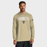 Nike New Orleans Saints Sideline Pass Accuracy Dri-FIT Long Sleeve Hoodie T-Shirt Gold