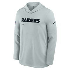 Nike Las Vegas Raiders Sideline Pure Fury Performance Long Sleeve Hoodie T-Shirt Silver