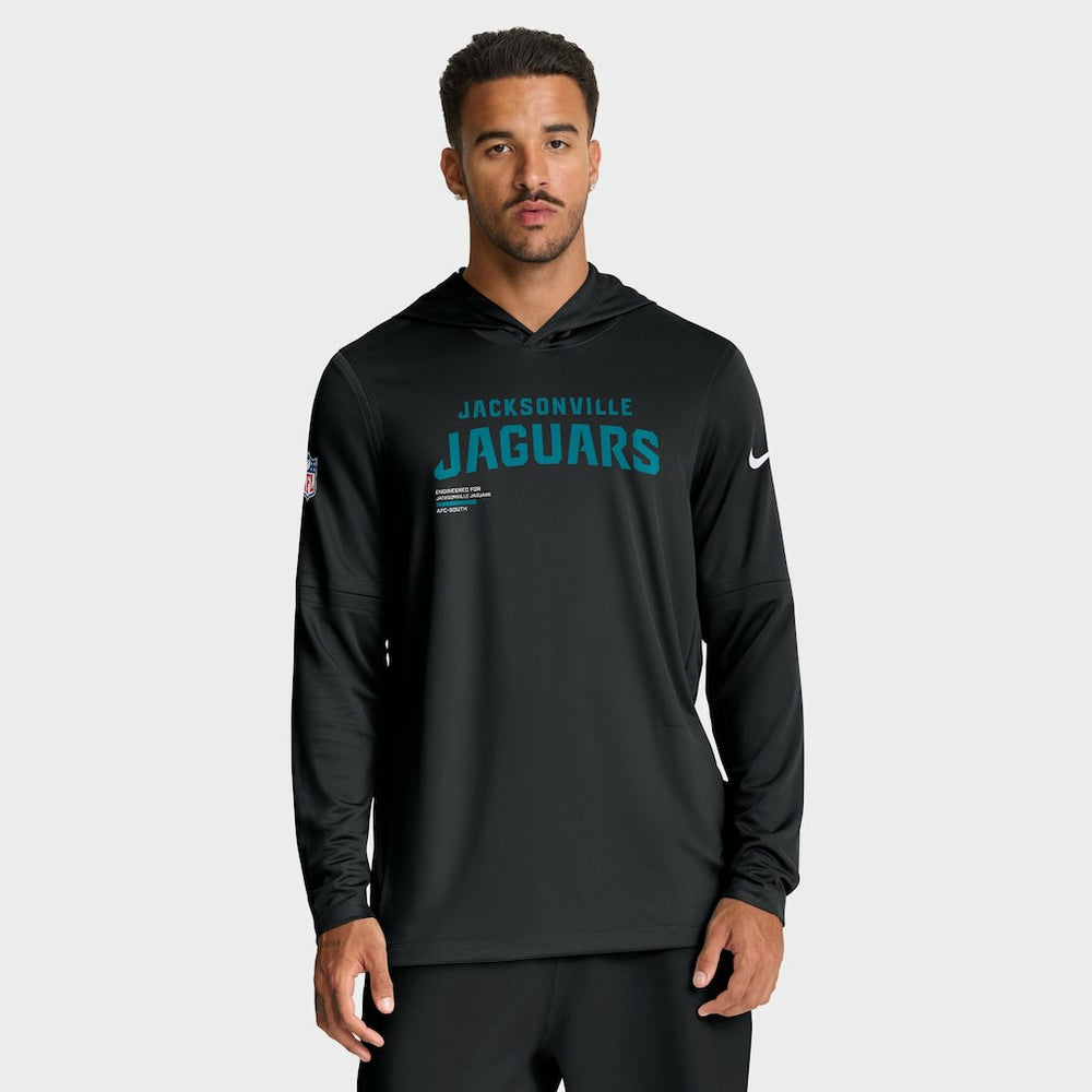 Nike Jacksonville Jaguars Sideline Pure Fury Performance Long Sleeve Hoodie T-Shirt Black