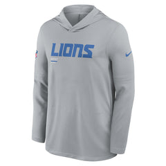 Nike Detroit Lions Sideline Pure Fury Performance Long Sleeve Hoodie T-Shirt Gray