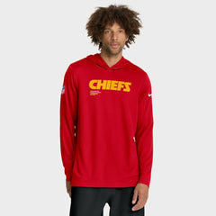 Nike Kansas City Chiefs Sideline Pure Fury Performance Long Sleeve Hoodie T-Shirt Red