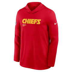 Nike Kansas City Chiefs Sideline Pure Fury Performance Long Sleeve Hoodie T-Shirt Red